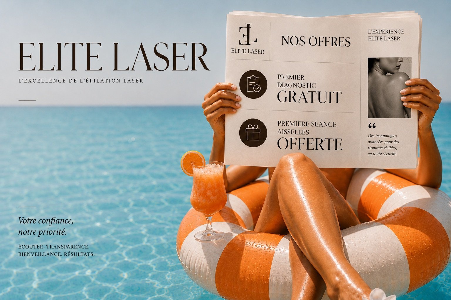 Offres exclusives Elite Laser : premier diagnostic gratuit et première séance d'aisselles offerte